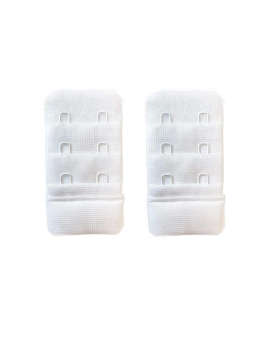 2 Adet Agraf Sütyen Uzatma Kopçası 3 Sıra / 2 Kanca  Beyaz