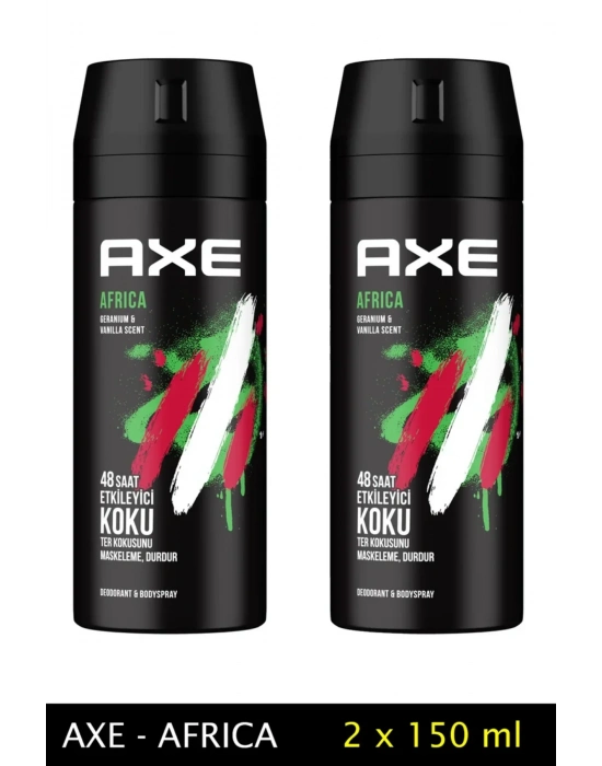2 Adet Axe Africa Erkek Deodorant Sprey 150 ml