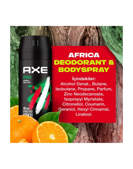 2 Adet Axe Africa Erkek Deodorant Sprey 150 ml