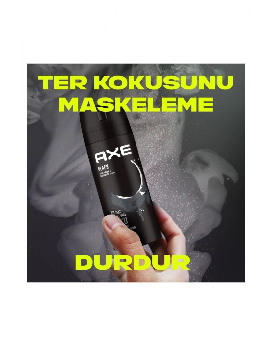 2 Adet Axe Erkek Deodorant & Bodyspray Black 48 Saat Etkileyici Koku Vücut Spreyi 150 ml