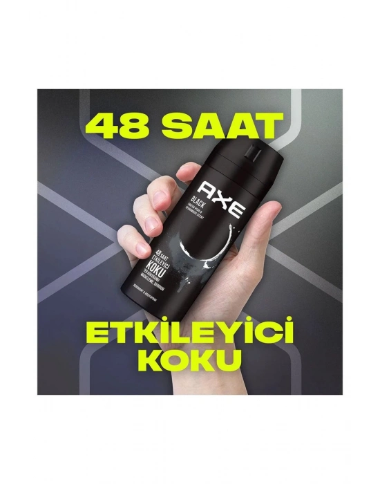 2 Adet Axe Erkek Deodorant & Bodyspray Black 48 Saat Etkileyici Koku Vücut Spreyi 150 ml