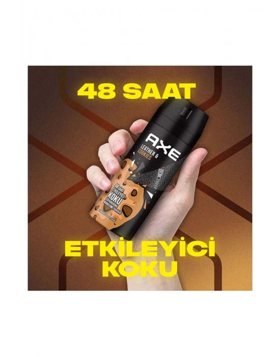 2 Adet Axe Erkek Sprey Deodorant Leather & Cookies 48 Saat Etkileyeci Koku 150 ml