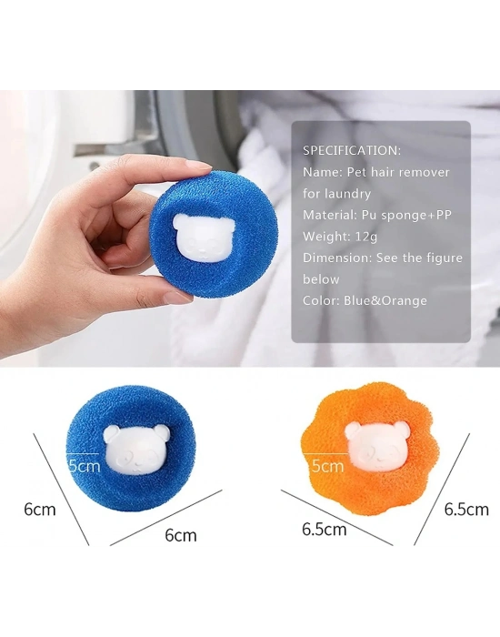2 Adet Çamaşır Makinesi Ve Evcil Hayvanlar İçin Tüy Toplayıcı Yıkanabilir Sünger Top