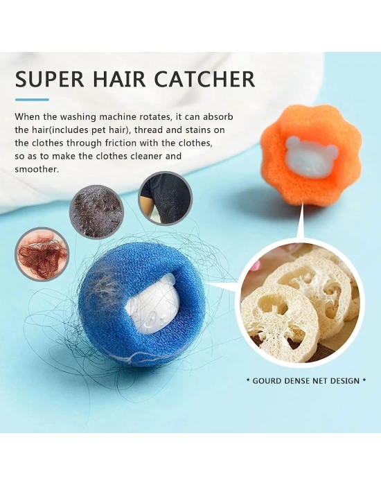 2 Adet Çamaşır Makinesi Ve Evcil Hayvanlar İçin Tüy Toplayıcı Yıkanabilir Sünger Top