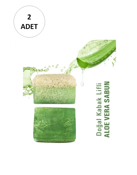 2 Adet Doğal Kabak Lifli Alovera Sabunu