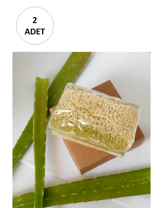 2 Adet Doğal Kabak Lifli Alovera Sabunu