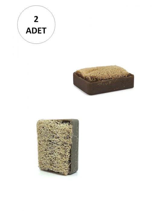 2 Adet Doğal Kabak Lifli Kil Sabunu