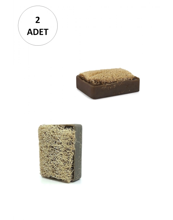 2 Adet Doğal Kabak Lifli Kil Sabunu
