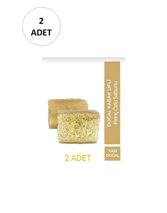 2 Adet Doğal Kabak Lifli Pirinç Sabunu