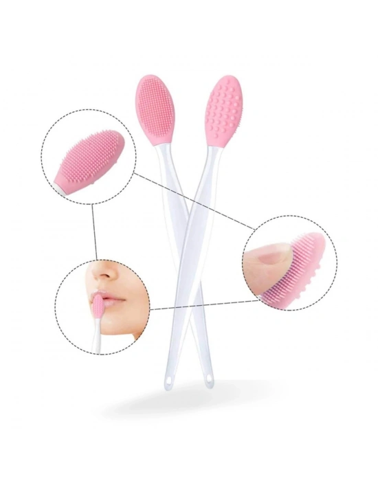 ®  2 Adet Dudak Fırçası Peeling Etkili Gözenek  Siyah Nokta Temizleyici Akne Giderici Çift Yönl