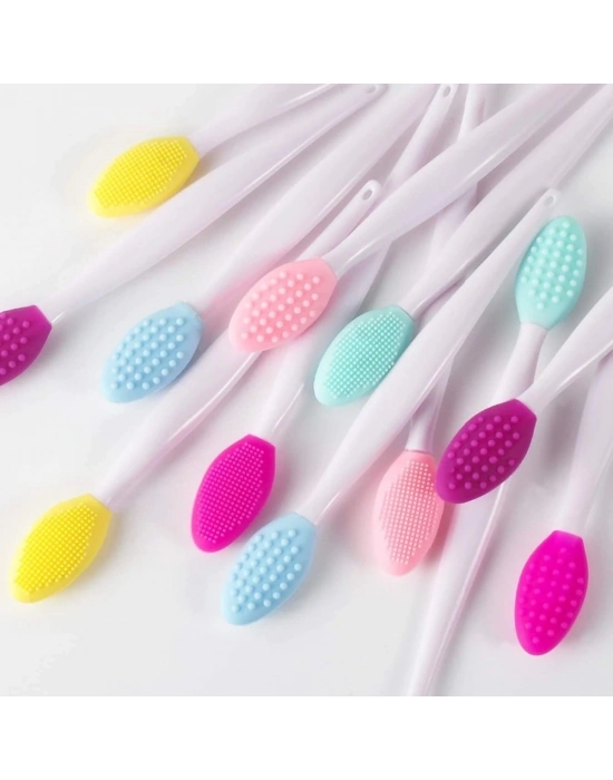 ®  2 Adet Dudak Fırçası Peeling Etkili Gözenek  Siyah Nokta Temizleyici Akne Giderici Çift Yönl