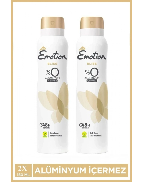 2 Adet Emotion Bliss Kadın Vegan Deodorant 150 Ml Hızlı Kurur , Leke Bırakmaz