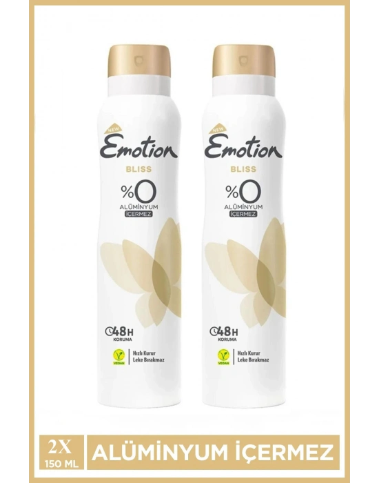 2 Adet Emotion Bliss Kadın Vegan Deodorant 150 Ml Hızlı Kurur , Leke Bırakmaz