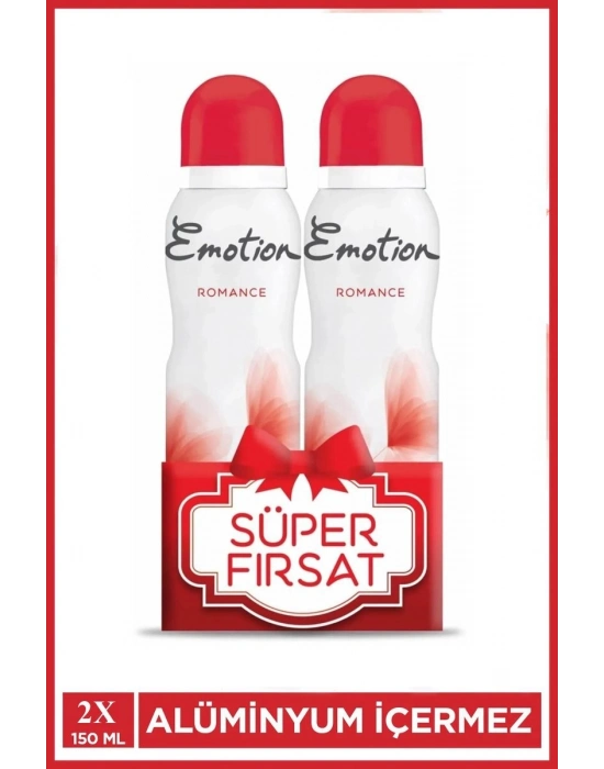 2 Adet Emotion Romance Kadın Vegan Deodorant 150 Ml Hızlı Kurur, Leke Bırakmaz