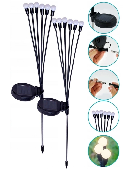 ® 2 Adet Güneş Enerjili Plastik Bahçe ası – LED Dış Mekan Top Aydınlatma, Otomatik Açılıp Kapanan Solar Işık