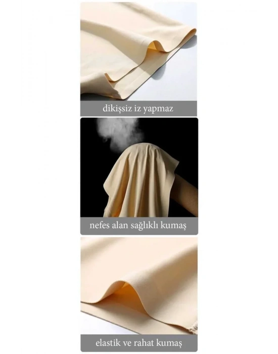 2 Adet Kadın Dikişsiz Görünmez İz Yapmaz Mini Şort Boxer Ten