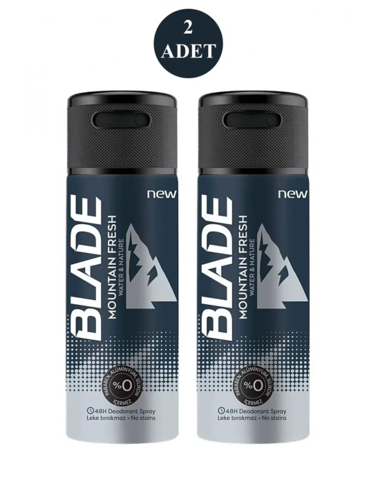 2 Adet Mountain Fresh Erkek Deodorant 150ml Leke Bırakmaz