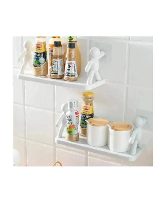 2 Adet Özel Raf Baharatlık -makyaj Malzeme Rafı Kendinden Yapışkanlı Banyo Mutfak Organizer Raf