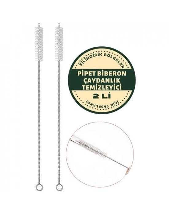 2 Adet Pipet Emzik Çaydanlık Temizleyici Fırça
