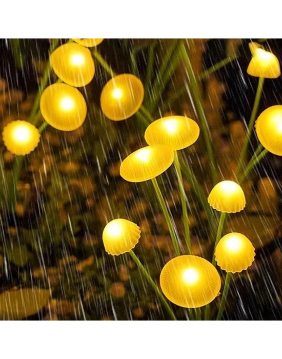 ® 2 Adet Plastik Mantar Solar Bahçe ası – Güneş Enerjili LED Dış Mekan Aydınlatma, Otomatik Sensörlü Dekoratif Bahçe Işığı