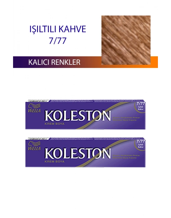 2 Adet Single Tüp Boya Saç Boyası Işıltılı Kahve 7/77