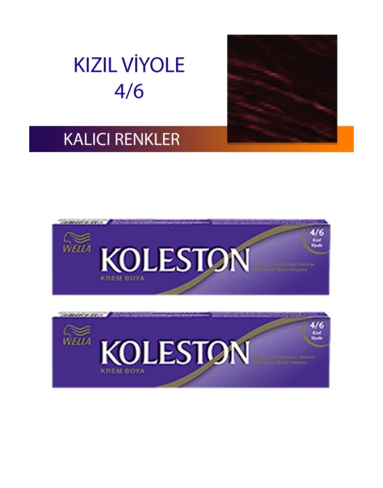 2 Adet Single Tüp Boya Saç Boyası Kızıl Viyole 4/6