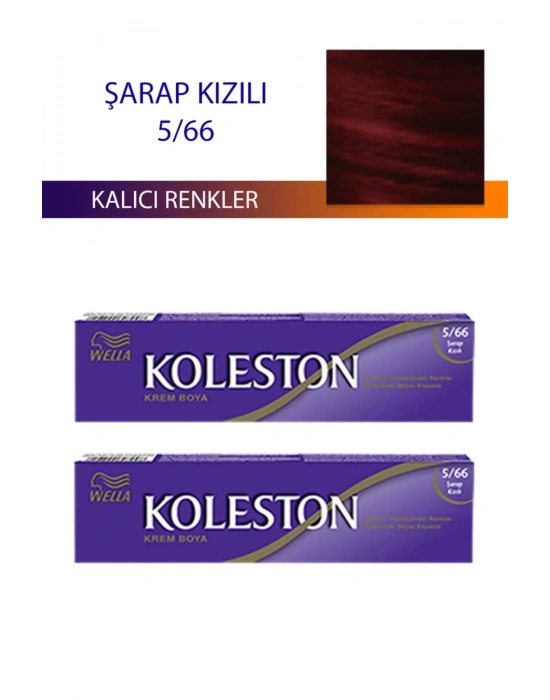 2 Adet Single Tüp Boya Saç Boyası Şarap Kızılı 5/66