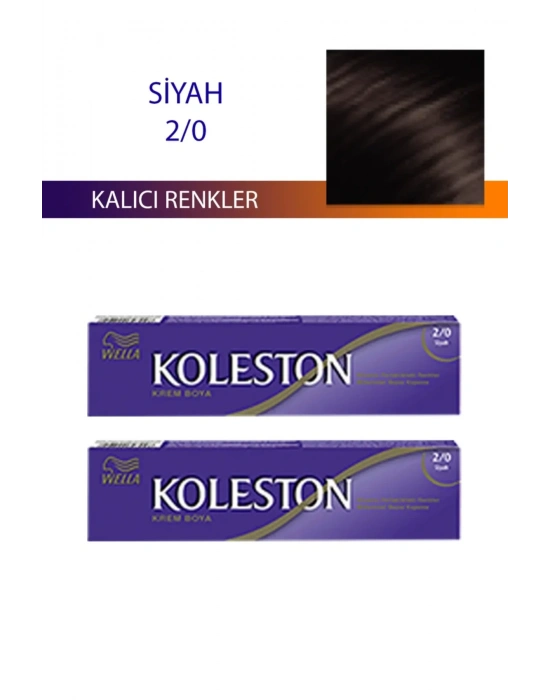 2 Adet Single Tüp Boya Saç Boyası Siyah 2/0