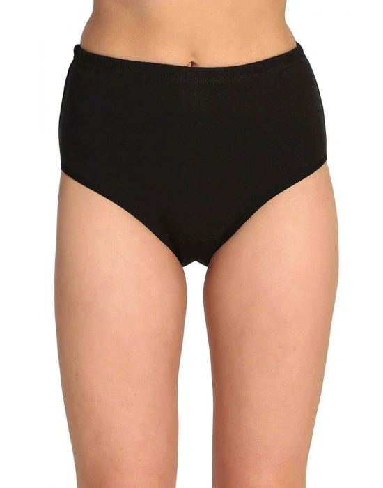 2 Adet Tutku Kadın Yüksek Bel Bato Kalın Lastik Külot Siyah
