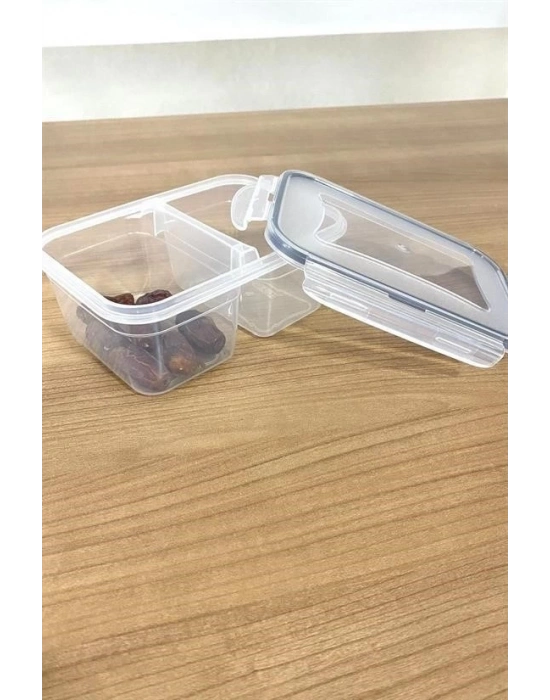 ®  2 Bölmeli 0,45+0,45 Litre Kilitli Kapaklı Erzak Saklama Kabı LC-524
