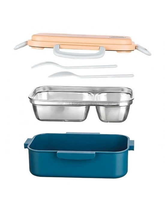 ®  2 Bölmeli 150-300 Ml Paslanmaz Çelik Yemek Kabı Beslenme Kabı Yiyecek Saklama Kabı