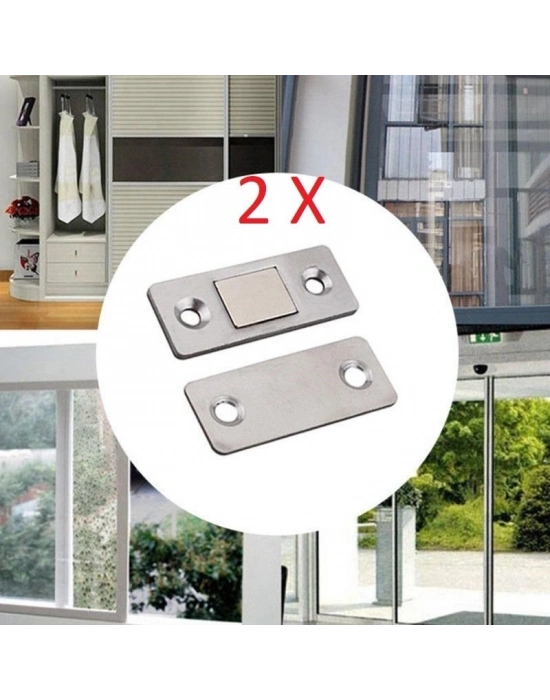 ®  2 Çift Çok Amaçlı Kapı Kapak Dolap Çekmece Mobilya Durdurucu Kapatıcı Mıknatıslar