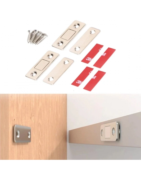 ®  2 Çift Çok Amaçlı Kapı Kapak Dolap Çekmece Mobilya Durdurucu Kapatıcı Mıknatıslar