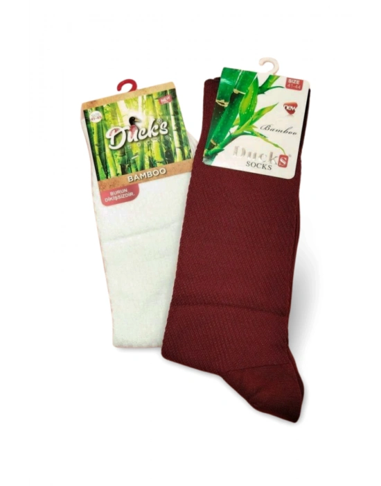 2 Çift Ducks Bambu Dikişsiz Çorap Renk1