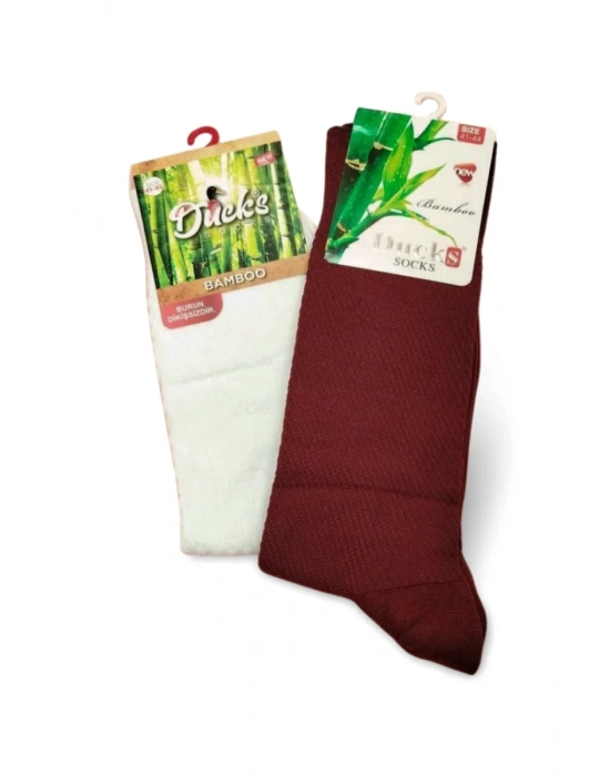 2 Çift Ducks Bambu Dikişsiz Çorap Renk1