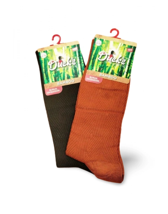 2 Çift Ducks Bambu Dikişsiz Çorap Renk2