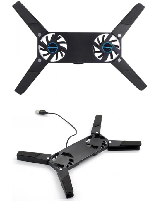 2 Fanlı Notebook Soğutucu Portatif Katlanabilir Laptop Soğutucu Fan Usbli Stand Bilgisayar Fanı