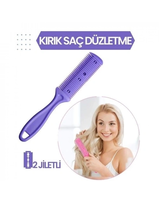 2 Jiletli Kırık Saç Düzeltme İnceltme Tarağı