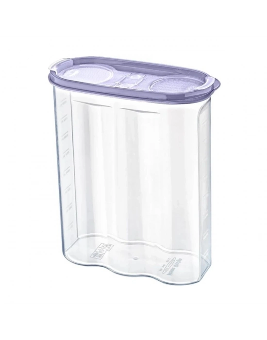 ®  2 Kapaklı Ölçekli Erzak Kuru Gıda Saklama Kutusu Kabı 2,4 Litre-SA940