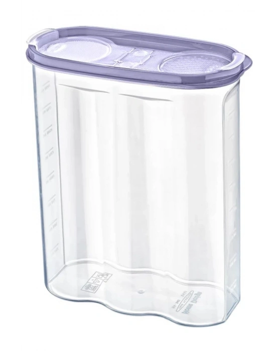 ®  2 Kapaklı Ölçekli Erzak Kuru Gıda Saklama Kutusu Kabı 2,4 Litre-SA940