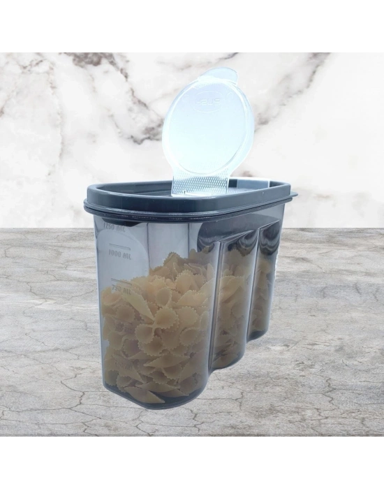 ®  2 Kapaklı Ölçekli Erzak Saklama Kabı - 1,2 Litre - SA930