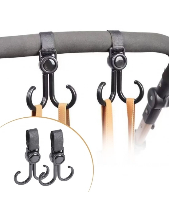 ®  2li Bebek Arabası, Motor, Bisiklet Eşya Taşıma Aparatı Plastik Kanca