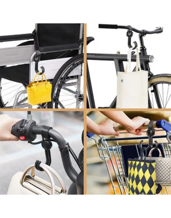 ®  2li Bebek Arabası, Motor, Bisiklet Eşya Taşıma Aparatı Plastik Kanca