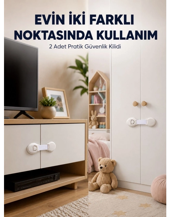 2li Çocuk Güvenlik Kilidi Ev İçi Koruma Seti