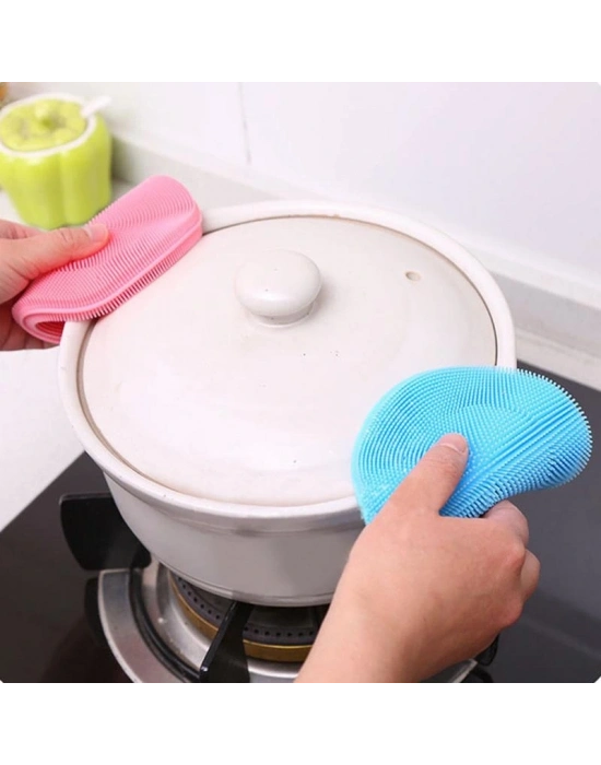 2 Li Çok Amaçlı Silikon Bulaşık Fırçası -nihale- Tutacak