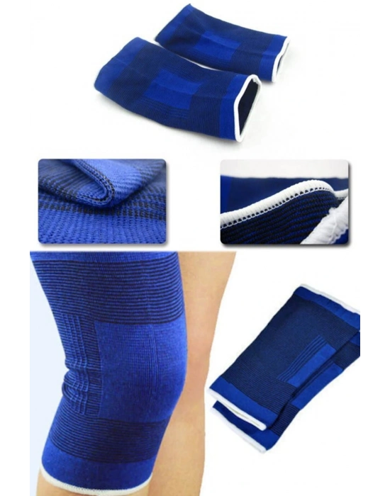 2 Li Elastik Dizlik - Egzersiz Ve Spor Dizliği Büyük Boy 23 Cm