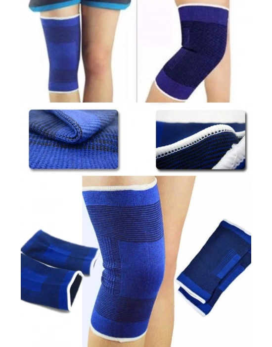 2 Li Elastik Dizlik - Egzersiz Ve Spor Dizliği Büyük Boy 23 Cm