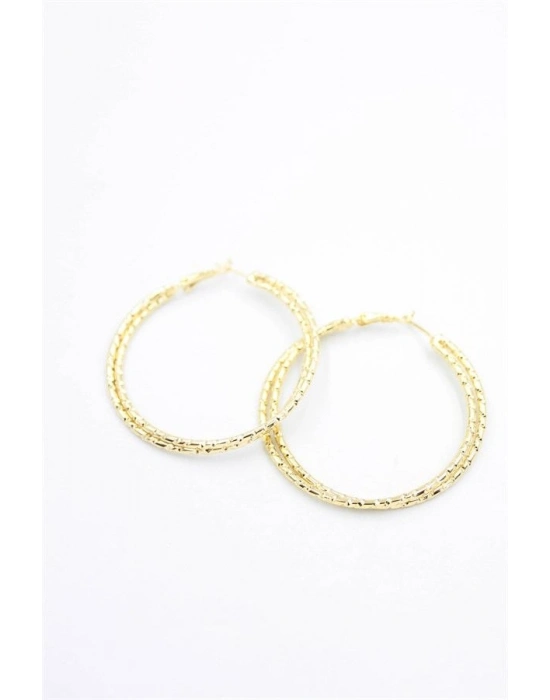 2li Halka Küpe- 5 cm - Altın