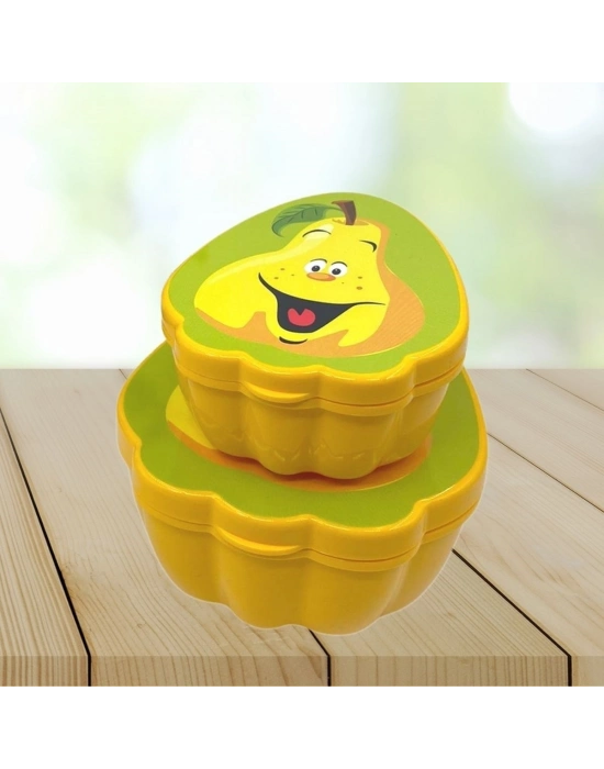 ®  2li İç İçe Geçebilen Armut Model Saklama ve Beslenme Kabı Seti (550 ml + 250 ml)