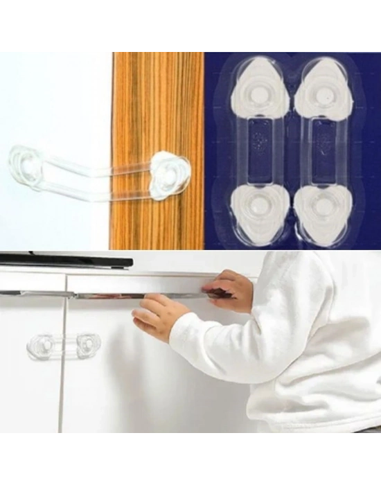 ®  2li Mini Çok Amaçlı Kilit- Çocuk Güvenlik Gereçkerli Çekmece,Dolap,Kapak Kilidi